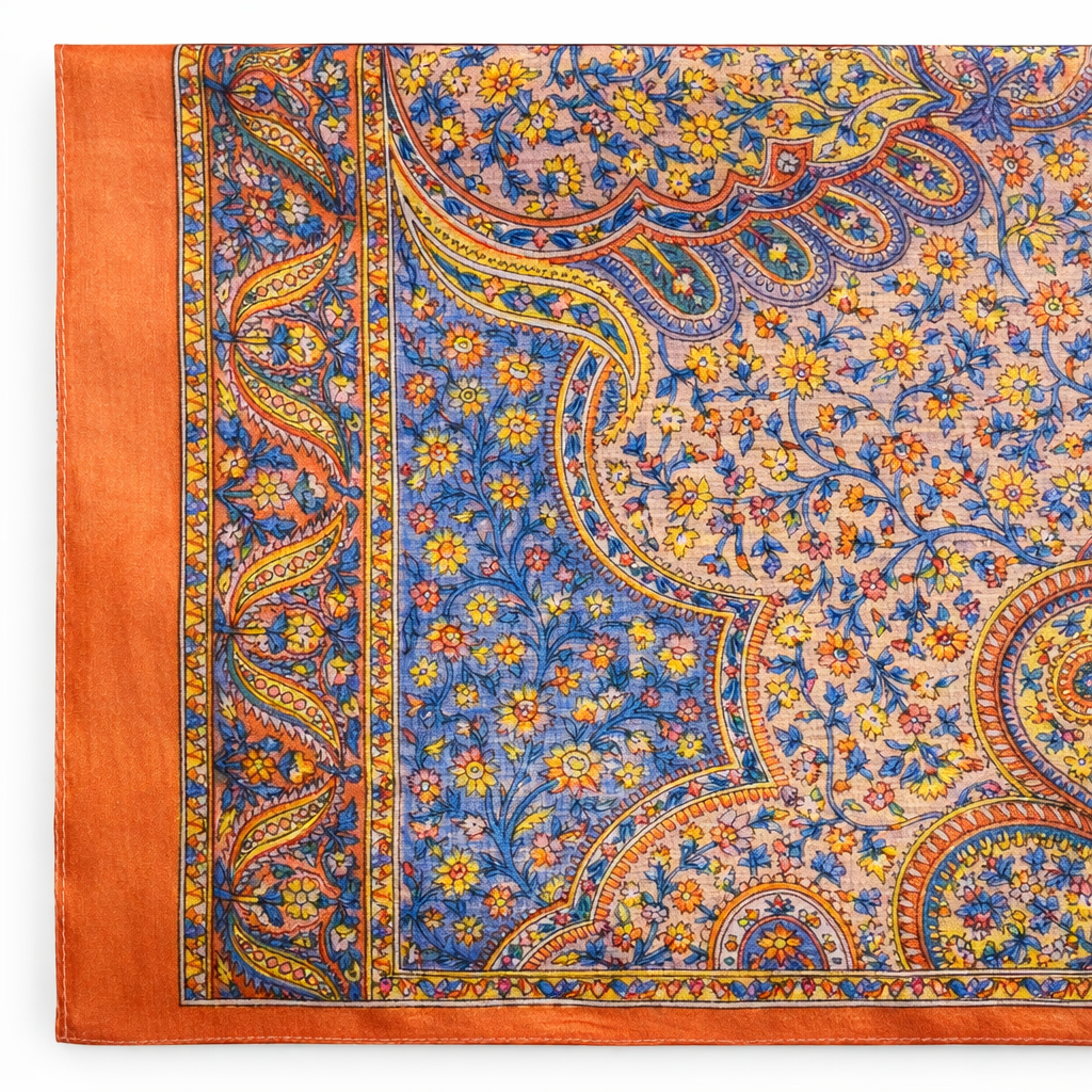 Pañuelo seda natural - naranja