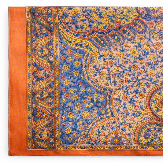 Pañuelo seda natural - naranja