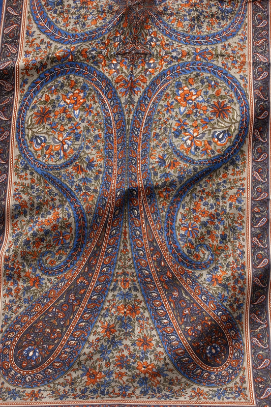 Pañuelo seda natural - azul