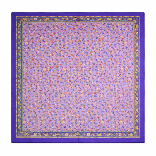 Pañuelo seda natural - azul klein y lila