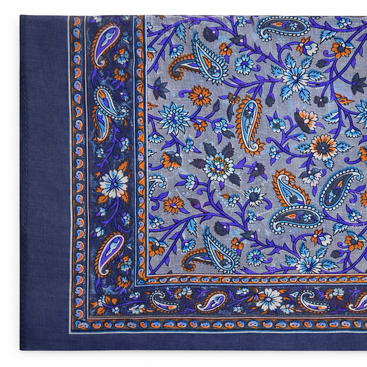 Pañuelo seda natural - azulina