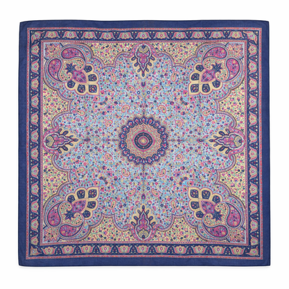 Pañuelo seda natural - azul y morado