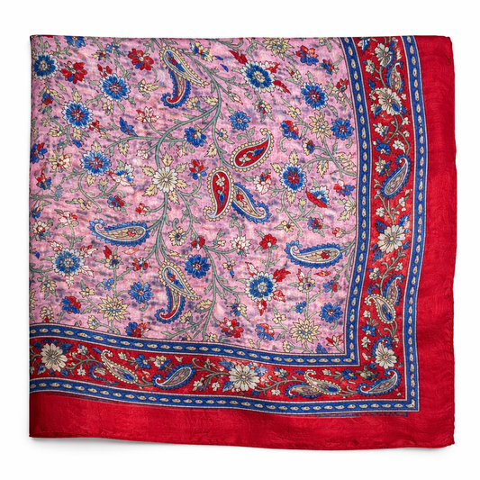 Pañuelo seda natural - rojo