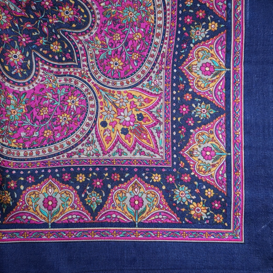 Pañuelo seda natural - azul y morado